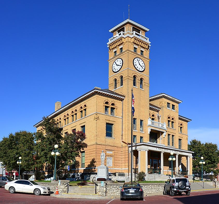The Cass County courthouse in Harrisonville, Missouri.