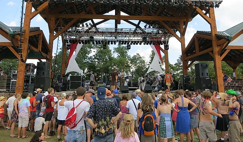 The stage at Floydfest in Floyd, Virginia. Image credit hey,sobpup via Flickr.com