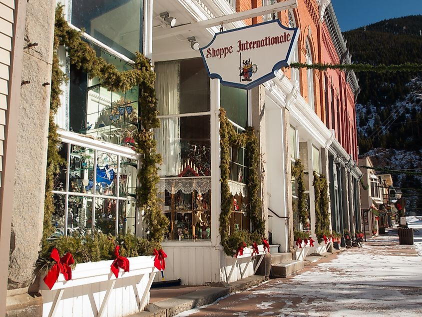 Winter in downtown of Georgetown, Colorado.