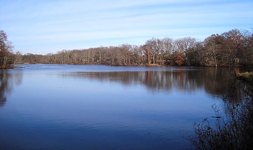  Etra Lake, part of Etra Lake Park in East Windsor Township, New Jersey.