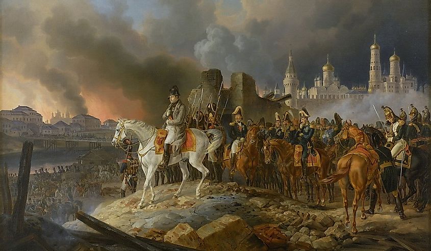Napoleon in burning Moscow