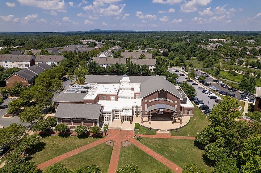 An aerial view of the BlackRock Center for the Arts in Germantown, Maryland