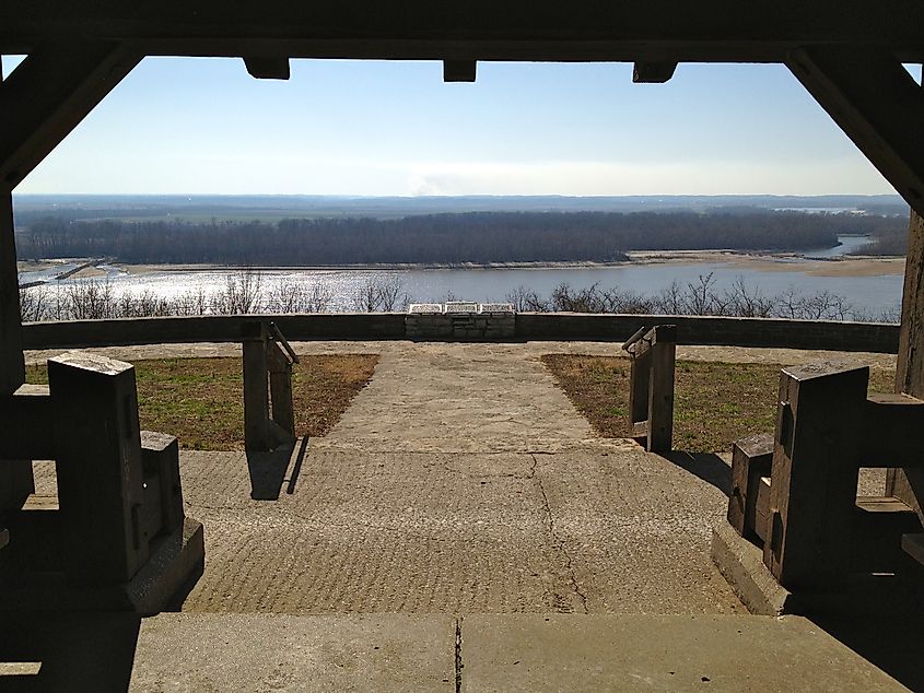 A view of the Mississippi River from Fort Kaskaskia in Illinois.