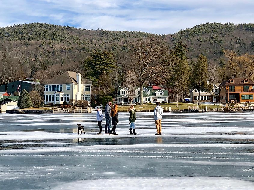 Frozen Lake George in New York, via Malgosia S / Shutterstock.com