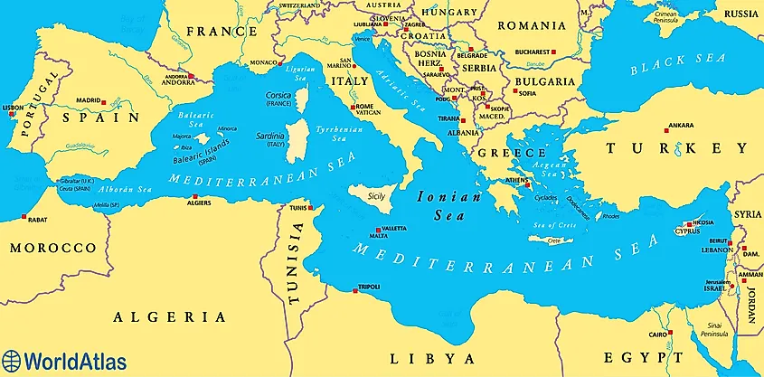 Ionian Sea map