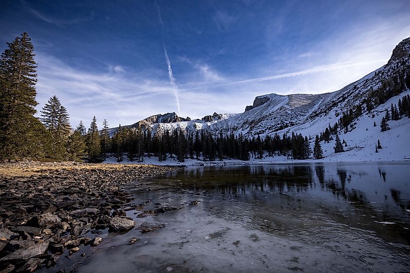 A view of Wheeler Peak from Stella Lake during late fall. Photo credits: Brendan Cane