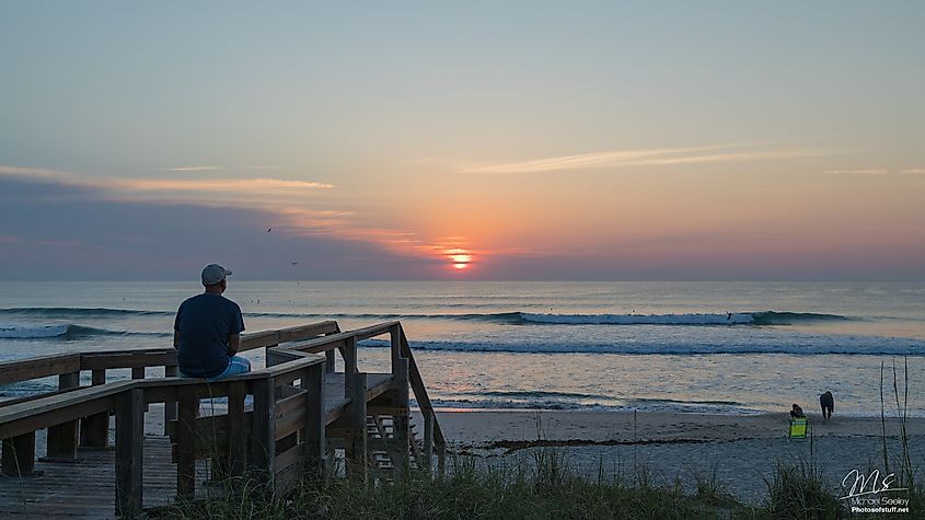 Scenes of a sunrise at Satellite Beach, Florida