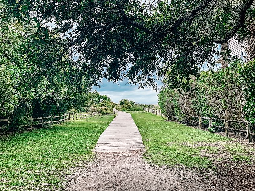 Boardwalk to the beach on Sullivan's Island, South Carolina.