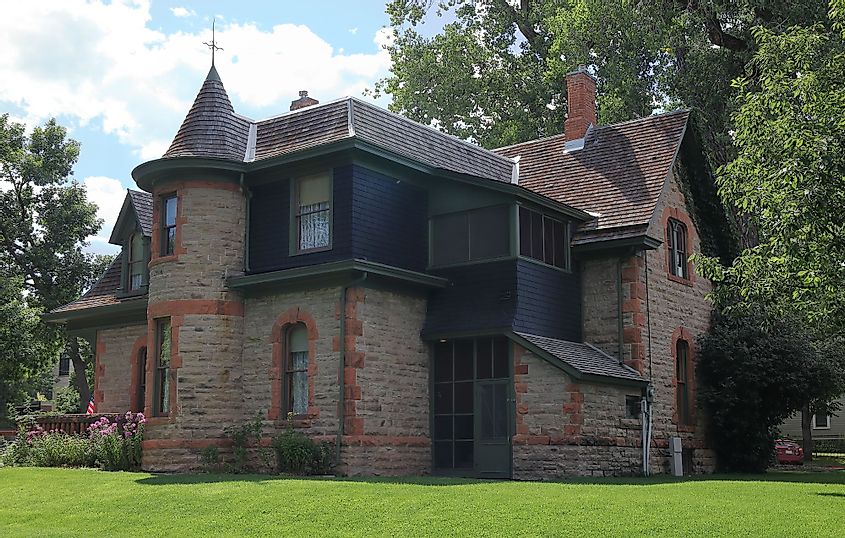 Avery House - a historical landmark of Fort Collins, Colorado, on a bright sunny day.
