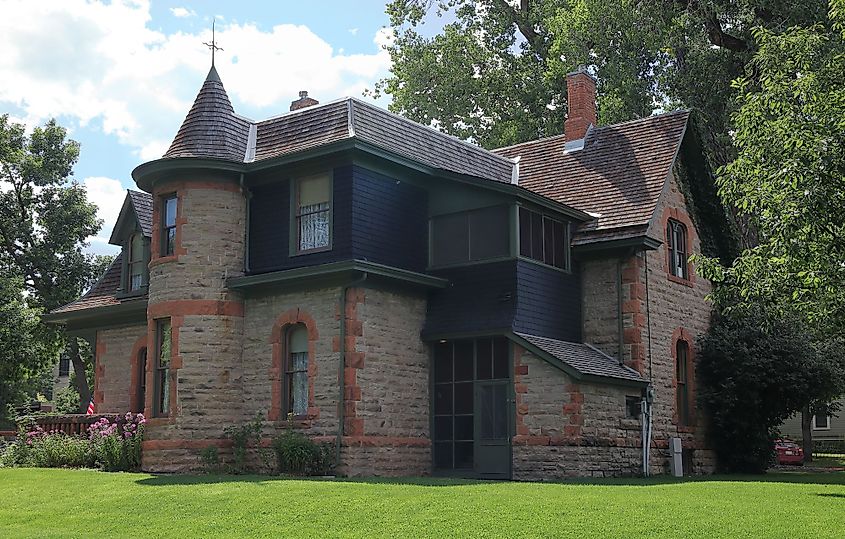 Avery House - a historical landmark of Fort Collins, Colorado, on a bright sunny day.