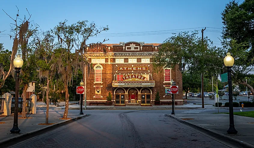 Athens Theatre in the historic small town of DeLand, Florida.