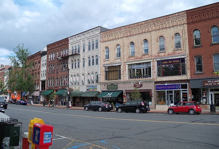 Buildings in downtown Northampton, Massachusetts.