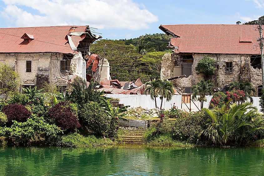 Collapsed church in Bohol Philippines 