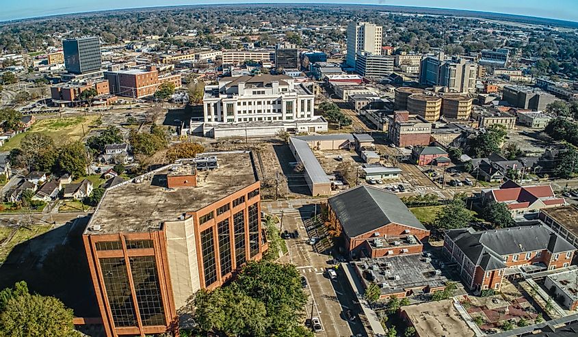 Aerial view of downtown Lafayette, Louisiana