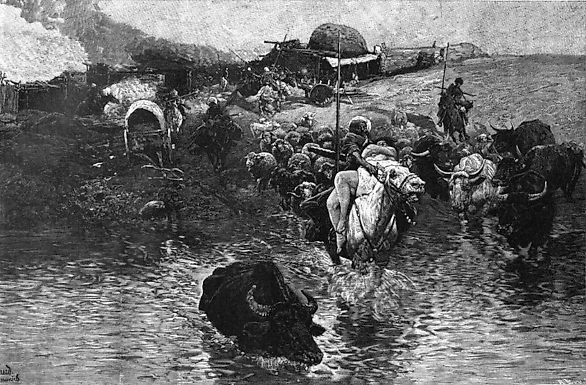 "Looting of an Armenian village by the Kurds", 1898 or 1899