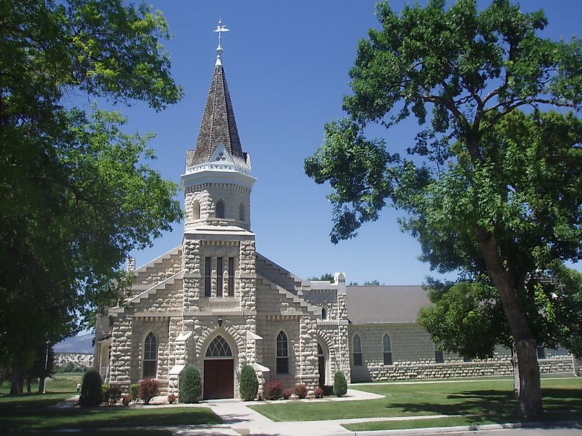 The historic meetinghouse of The Church of Jesus Christ of Latter-day Saints in Spring City, Utah.