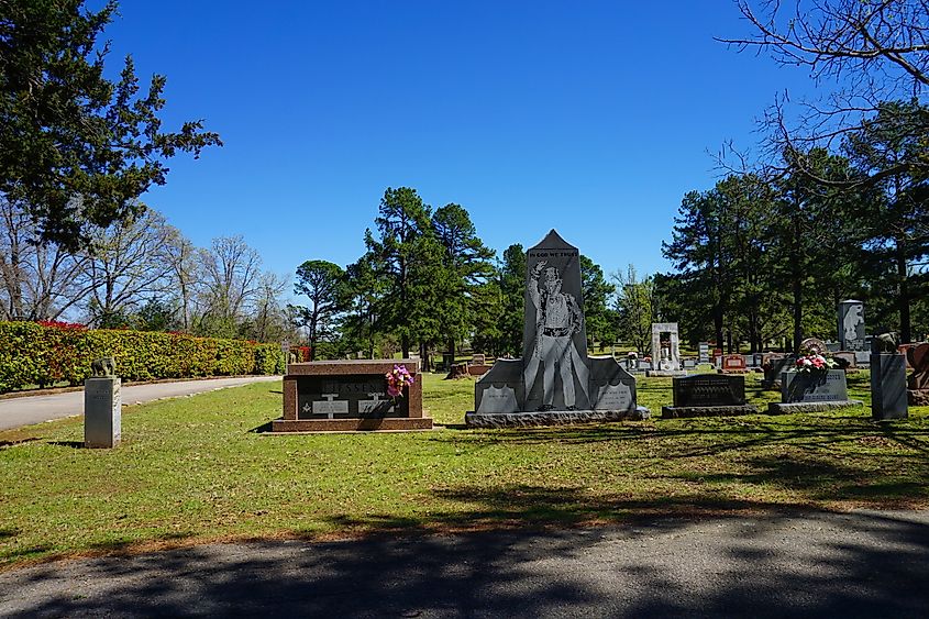 The Showmen's Rest section of Mount Olivet Cemetery in Hugo, Oklahoma.