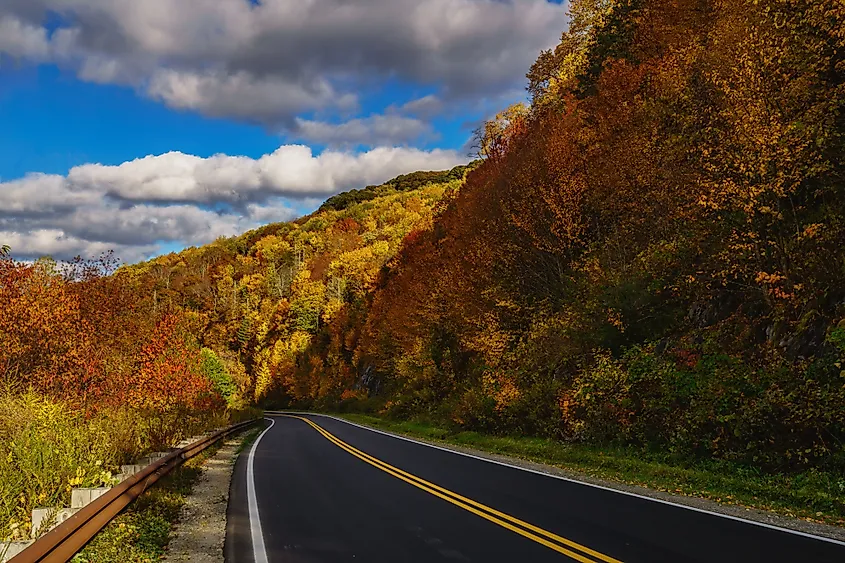 The Cherohala Skyway in autumn.