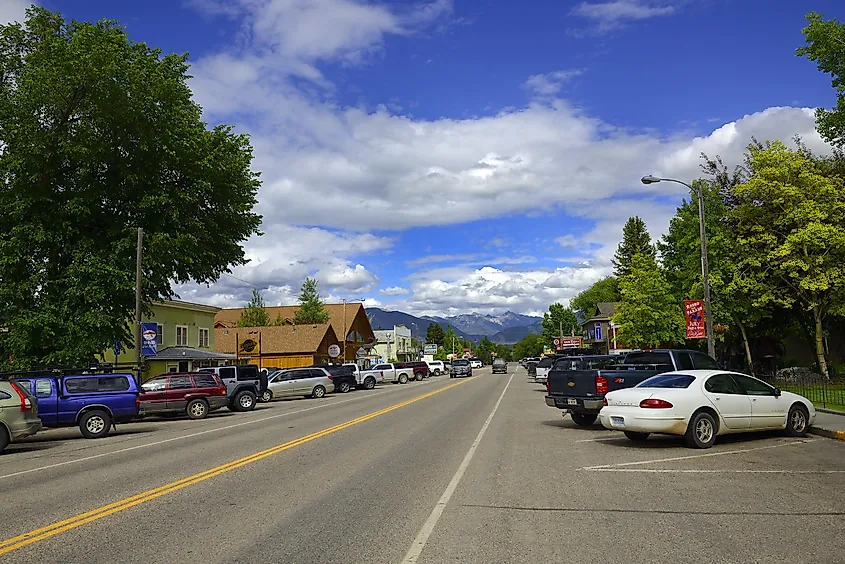  Main Street in Ennis. Ennis is a town in Madison County, Montana, United States, in the southwestern part of the state, via Pecold / Shutterstock.com