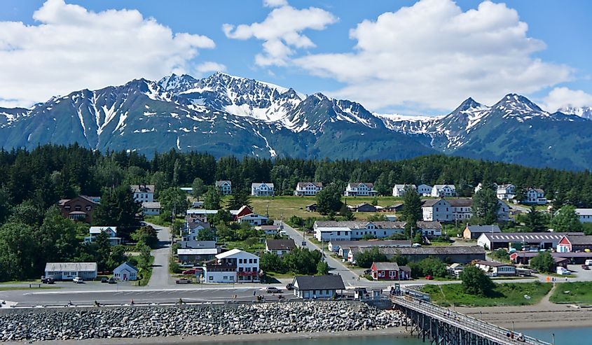 Beautiful view of Haines city near Glacier Bay, Alaska