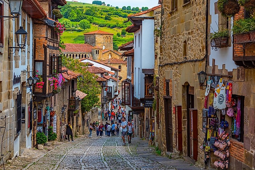 medieval streets of Santillana del Mar in Spain