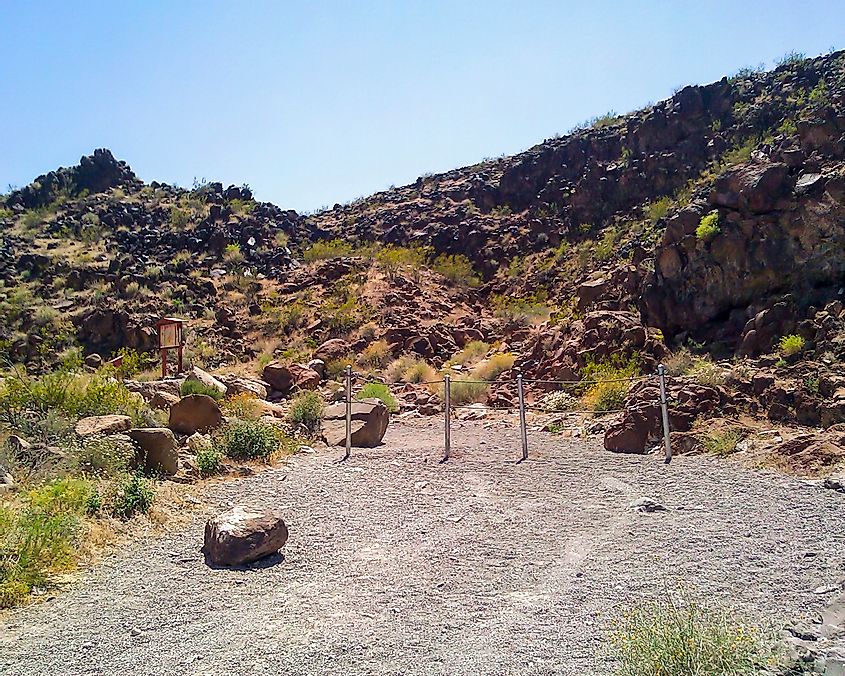 The trailhead to Sloan Canyon Petroglyph Site in Henderson
