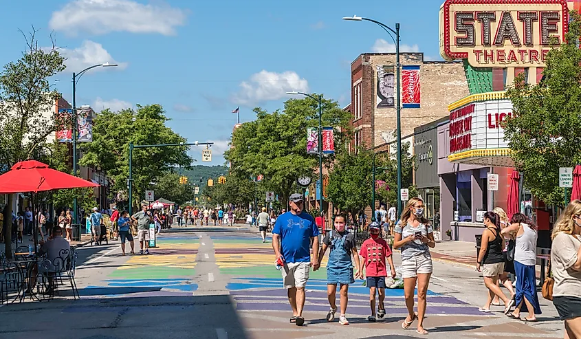 Downtown Traverse City, Michigan.