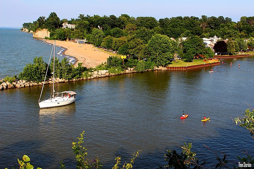 Rocky River Meets Lake Erie Ohio. Thom Sheridan via Flickr.