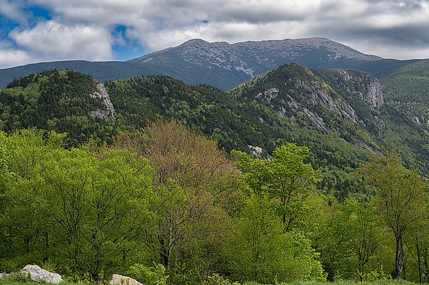 A view of the White Mountain National Forest in New Hampshire, United States