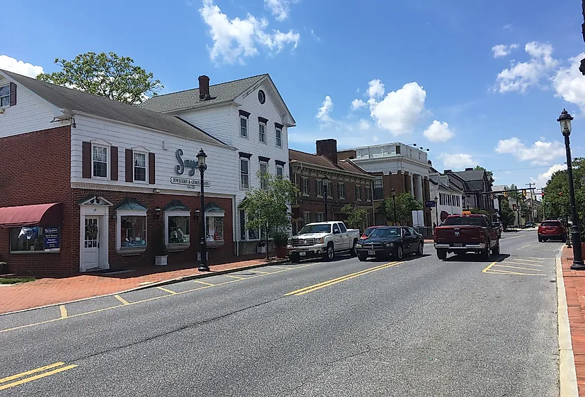 Downtown street in Smyrna, Delaware. Image credit Dough4872, CC BY-SA 4.0 , via Wikimedia Commons