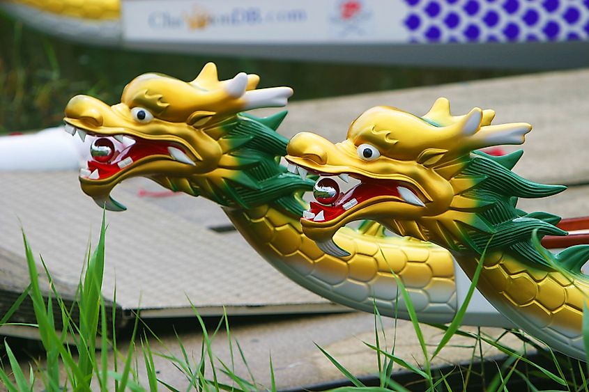 Editorial Photo Credit: Robophoto1 via Shutterstock. Two dragonboats in The Lake Champlain Dragonboat Festival in Burlington, Vermont.