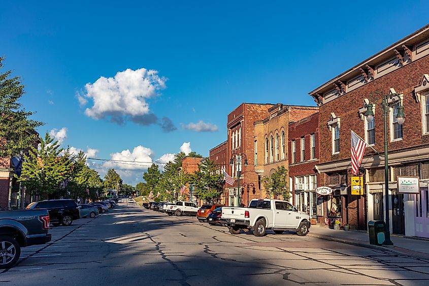 Main Street in Grand Rapids, Ohio, USA.