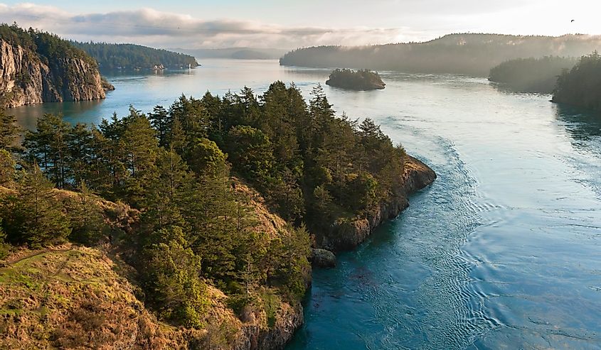 Deception Pass is a strait separating Whidbey Island from Fidalgo Island, in the northwest part of the US state of Washington.
