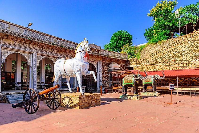 Displays at the Haldighati Museum in Haldighati.