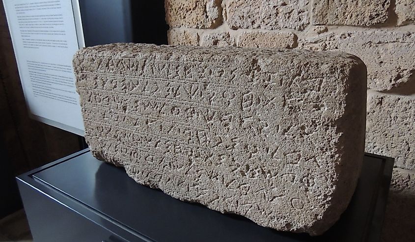 Phoenician alphabet in Byblos, Lebanon.
