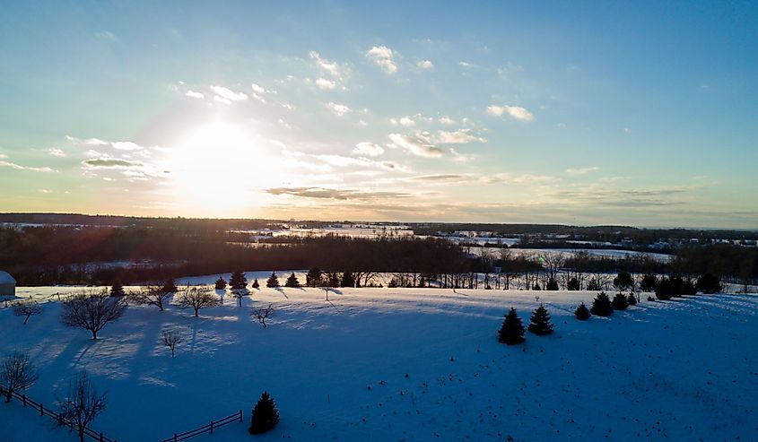 Beautiful sunset in Auburn, New York