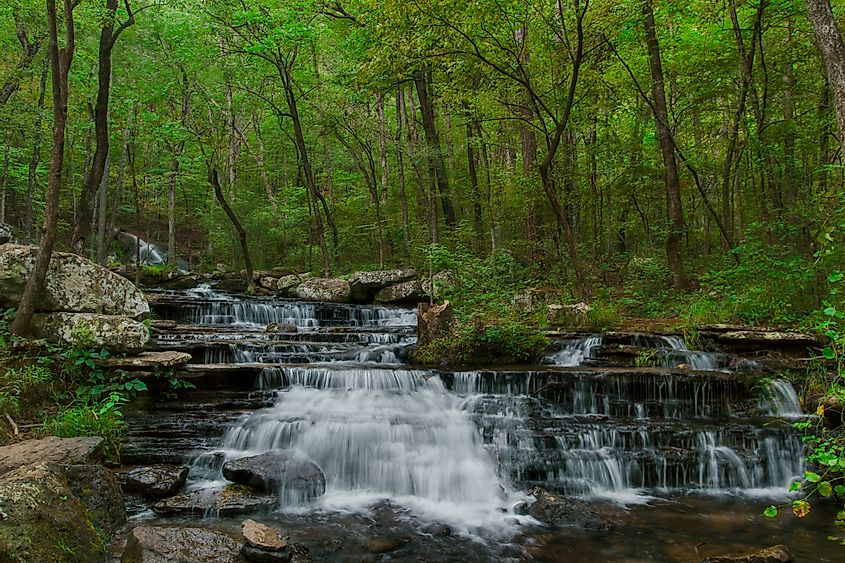  waterfall on the Collins Creek Trail in Heber Springs, Arkansas