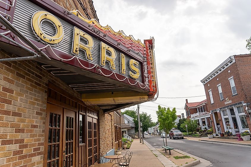The historical downtown area of Ste. Genevieve, Missouri