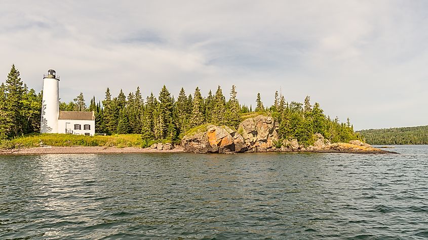 Lighthouse in the Isle Royale National Park, Michigan.