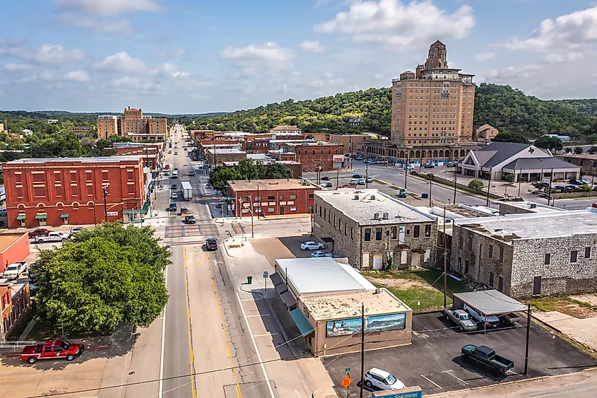 Aerial view of Mineral Wells, Texas.