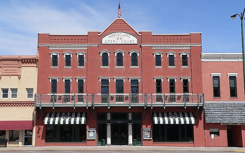 W.T. Thorne Building, a.k.a. Hostetler's Opera House, on the north side of 5th Street between Colorado and Minden Streets in Minden, Nebraska.