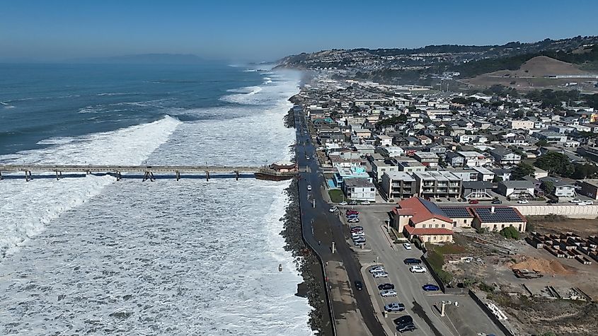 Aerial view of Pacifica, California.