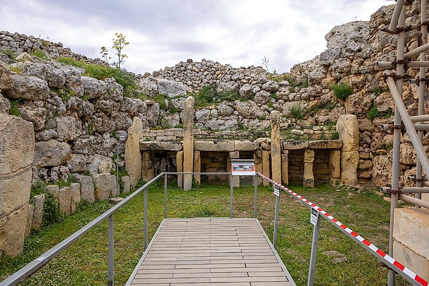 Ġgantija is a megalithic temple complex from the Neolithic era on the island of Gozo in Malta. 