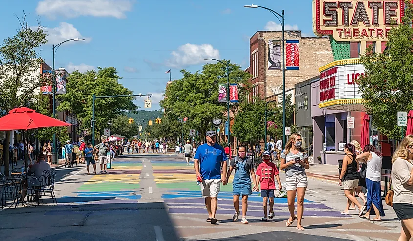 Downtown Traverse City, Michigan.