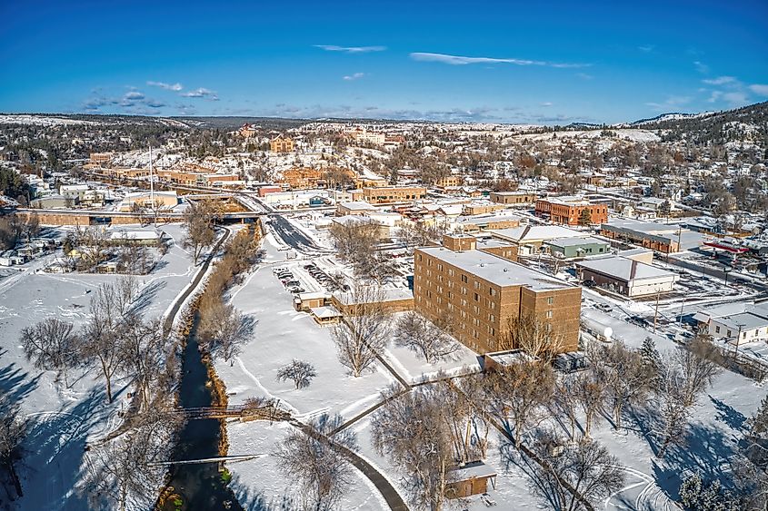 Hot Springs, South Dakota, in winter.