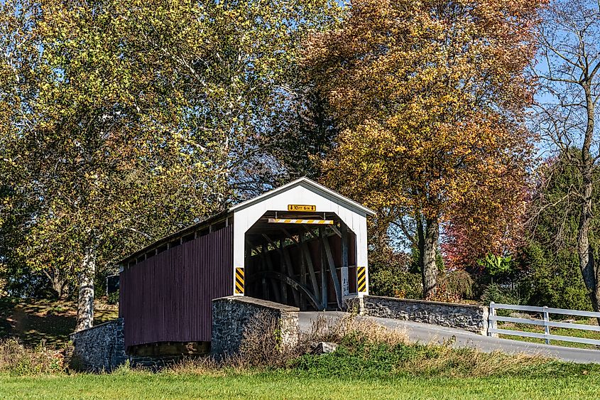 Erb's Covered Bridge in Autumn.