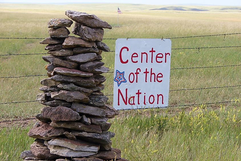 The geographic center of the United States lies within private land near Belle Fourche, South Dakota.