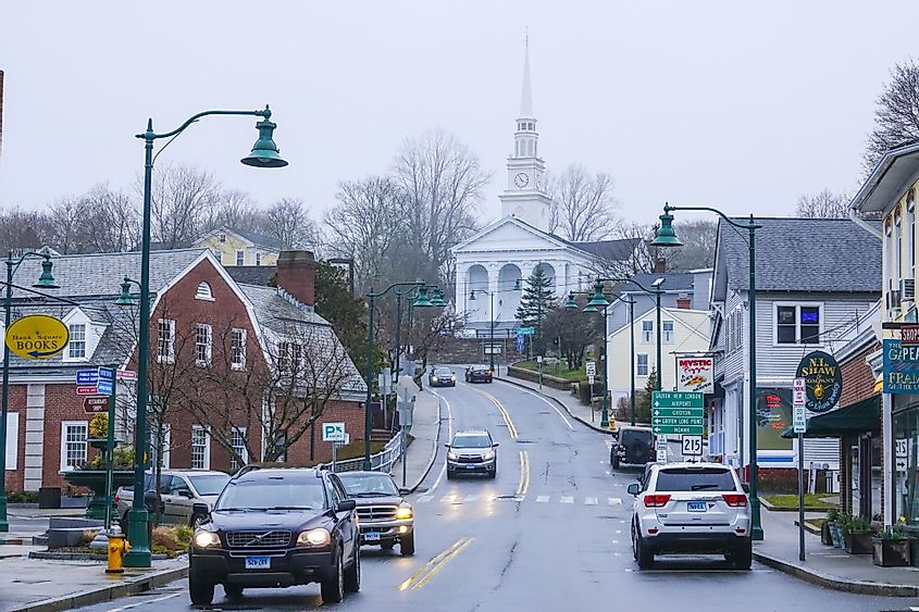 The historic center of Mystic, Connecticut