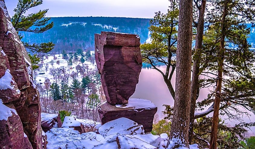 Winter Hiking at Devil's Lake in Wisconsin