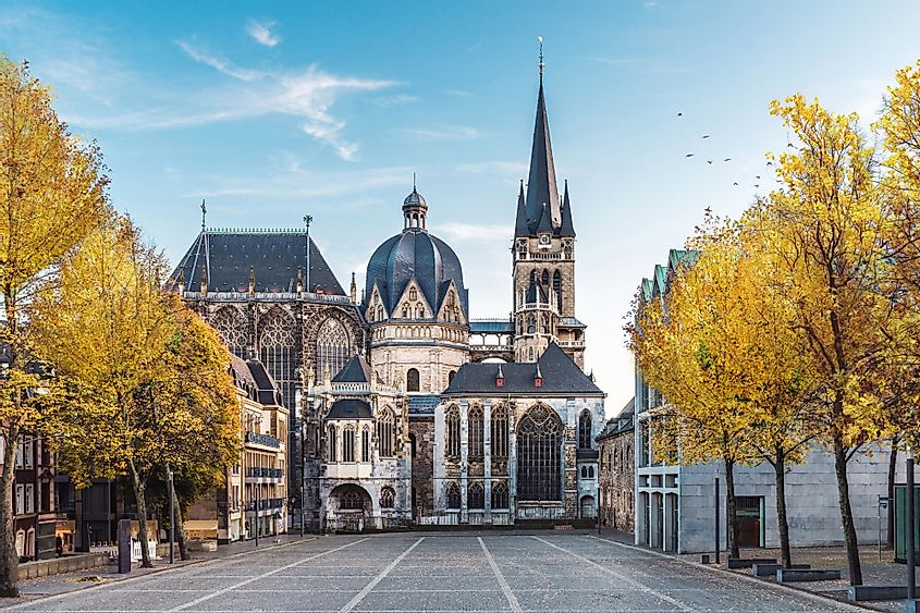 The Aachen Cathedral in Aachen, Germany was constructed by order of Emperor Charlemagne